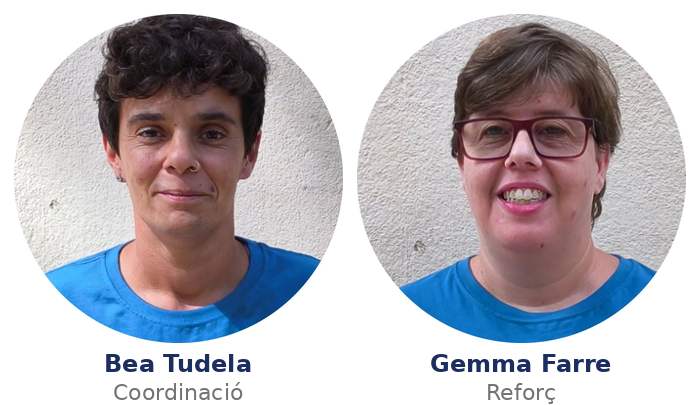 Retrats de dues persones de l'equip de l'Espai Migdia amb el nom i el rol a sota.